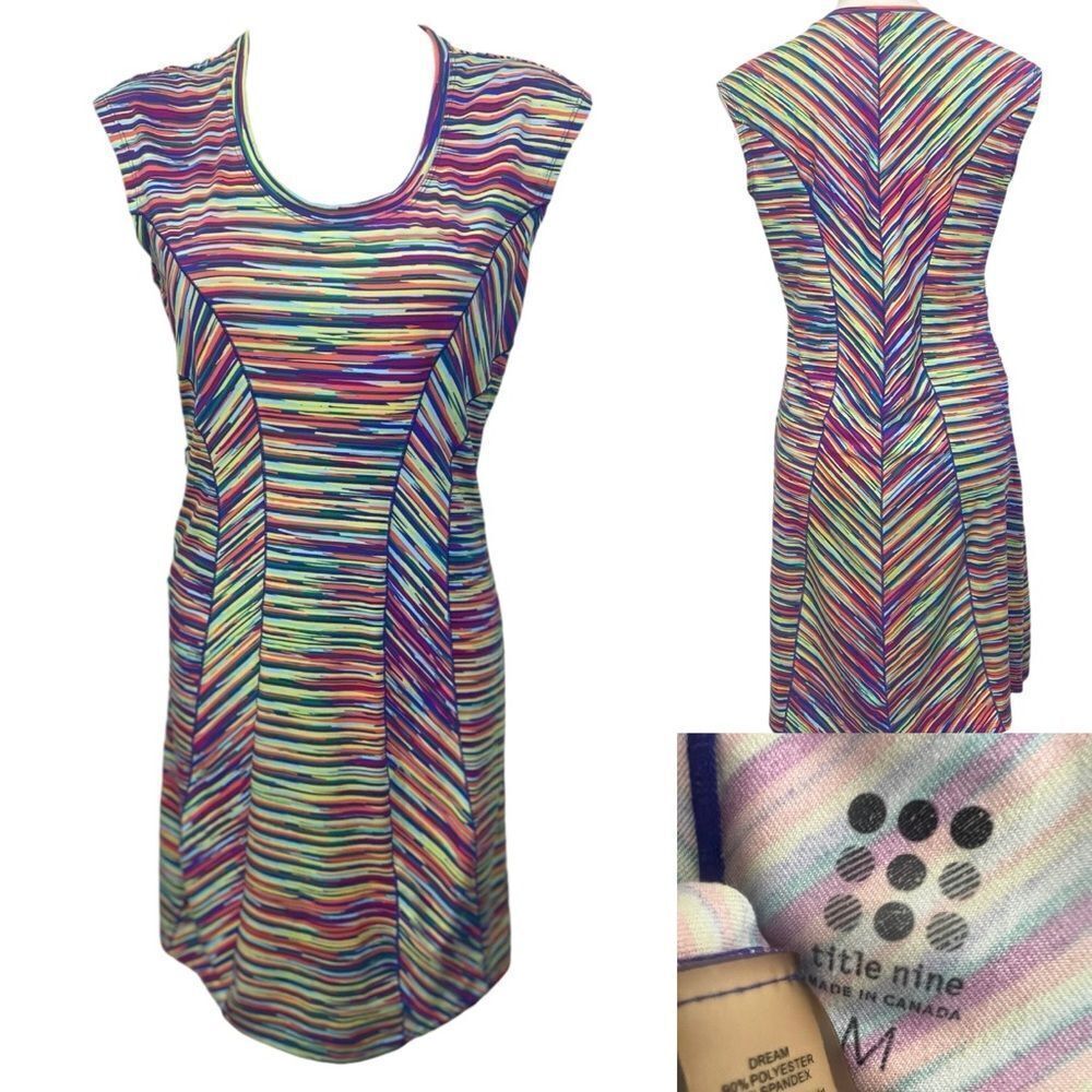 Title Nine Dress -Medium -Colorful Striped Print
